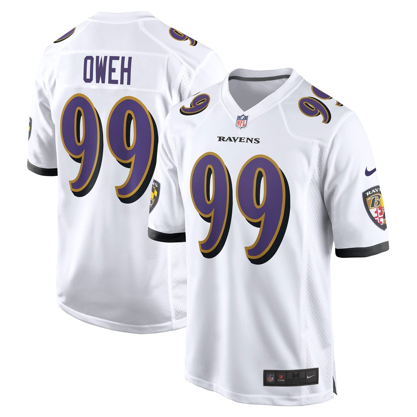 Men's Nike Odafe Oweh White Baltimore Ravens Game Jersey